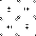 Ninja weapon kunai pattern seamless black Royalty Free Stock Photo
