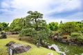 Ninomaru Garden with pond and rocks, Kyoto, Japan. Ninomaru-Garden is the garden of Nijo Castle,