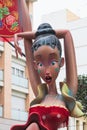'Ninot' figurine comic female flamenco dancer for the Spanish 'Fallas' celebration in Gandia, Spain