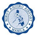 Ninoy Aquino Airport Manila stamp. Royalty Free Stock Photo