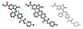 Nintedanib cancer drug molecule. Angiogenesis inhibitor