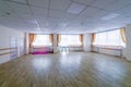 Interior training gymnastic dance hall with mirrors