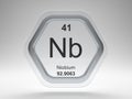 Niobium symbol hexagon frame Royalty Free Stock Photo