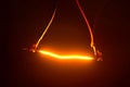 Niobium wire glows when electricity is passed through