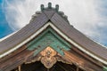 Niomon, Mitsubana Gegyo, Hassou, roof detail at Zenko-ji. Nagano City, Japan Royalty Free Stock Photo