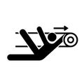 Nip Hazard Black Icon,Vector Illustration, Isolate On White Background Label. EPS10