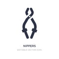 nippers icon on white background. Simple element illustration from General concept