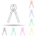 nippers multi color style icon. Simple thin line, outline vector of home repair tool icons for ui and ux, website or mobile