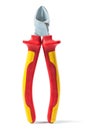 Nippers with yellow red handles isolated Royalty Free Stock Photo