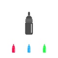 Nipple bottle icon flat