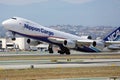Nippon Cargo Airlines B747 taking off from Los Angeles Airport, LAX