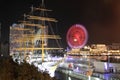 Nippon maru and Yokohama Cosmo World in Japan