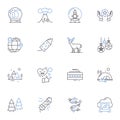 Nippy line icons collection. Frosty, Chilly, Cold, Brisk, Shivery, Numbing, Sharp vector and linear illustration. Icy
