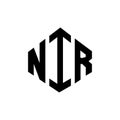 NIR letter logo design with polygon shape. NIR polygon and cube shape logo design. NIR hexagon vector logo template white and Royalty Free Stock Photo