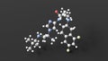nirogacestat molecular structure, gamma-secretase inhibitor, ball and stick 3d model, structural chemical formula with colored