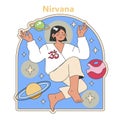 Nirvana concept illustration. Flat vector illustration.