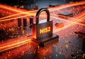 Nis2 cybersecurity concept illustrating secure digital network and data protection Royalty Free Stock Photo
