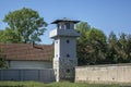 Concentration camp with watchtower building for guard