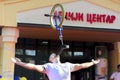 Unleashing Strength: Astonishing Strong Man Balances Unicycle in His Mouth on Performance Stage