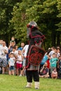 Resilient Knight on the Battlefield: A Thrilling Reconstruction at the International Knights Festival Royalty Free Stock Photo