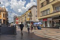 Obrenoviceva pedestrian street at the center of City of Nis, Serbia