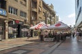 Obrenoviceva pedestrian street at the center of City of Nis, Serbia