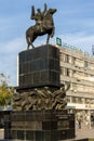 Walking people at King Milan Square in City of Nis, Serbia