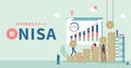 NISA Nippon individual savings account motif vector banner illustration