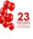 23 nisan cocuk baryrami. Translation: Turkish April 23 Childrens Day Vector Illustration