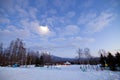 Niseko winter with the moon