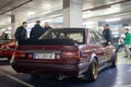 Nissan Bluebird T12 T72 Series in deep maroon red color tuned for street racing