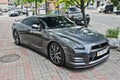 July 1, 2015; Kiev, Ukraine; Nissan GT-R parked in the city. Japanese supercar