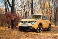 Nissan Juke in the autumn park