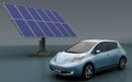 Nissan Leaf with Solar Set Royalty Free Stock Photo