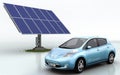 Nissan Leaf with Solar Set Royalty Free Stock Photo