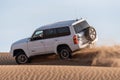 Nissan patrol super safari in Lut desert Royalty Free Stock Photo