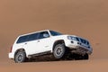 Nissan patrol super safari in Lut desert Royalty Free Stock Photo