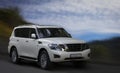 Nissan Patrol white car. Royalty Free Stock Photo