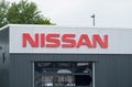 Nissan sign and logo Royalty Free Stock Photo