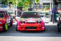 Nissan 200sx drift car in paddock of a drifting event