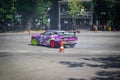 Nissan 200SX itasha drift car during practice session in Indonesia drift series local drifting event