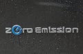 Nissan Zero Emission logo closeup outdoor