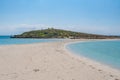 Nissi Beach in Ayia Napa, clean aerial photo of famous tourist beach in Cyprus Royalty Free Stock Photo