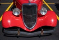 NISSWA, MN - 30 JUL 2022: Front end of red street rod Royalty Free Stock Photo