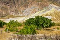 Nisyros volcanic land vegetation Royalty Free Stock Photo