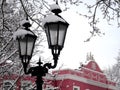 Nite city lights under the snow