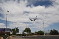 NITED FLIGHT LANDING AT CURAN AIRPORT LAS VEGAS Royalty Free Stock Photo