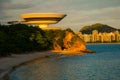 Niteroi city, Rio de Janeiro state, Brazil: MAC Niteroi. Museum of Contemporary Art of Niteroi. Architect Oscar Niemeyer