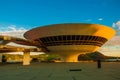 Niteroi city, Rio de Janeiro state, Brazil: MAC Niteroi. Museum of Contemporary Art of Niteroi. Architect Oscar Niemeyer