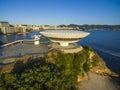 Niteroi city, Rio de Janeiro state / Brazil South America. - 01/27/2019 Description: MAC Niteroi. Museum of Contemporary Art of Ni Royalty Free Stock Photo